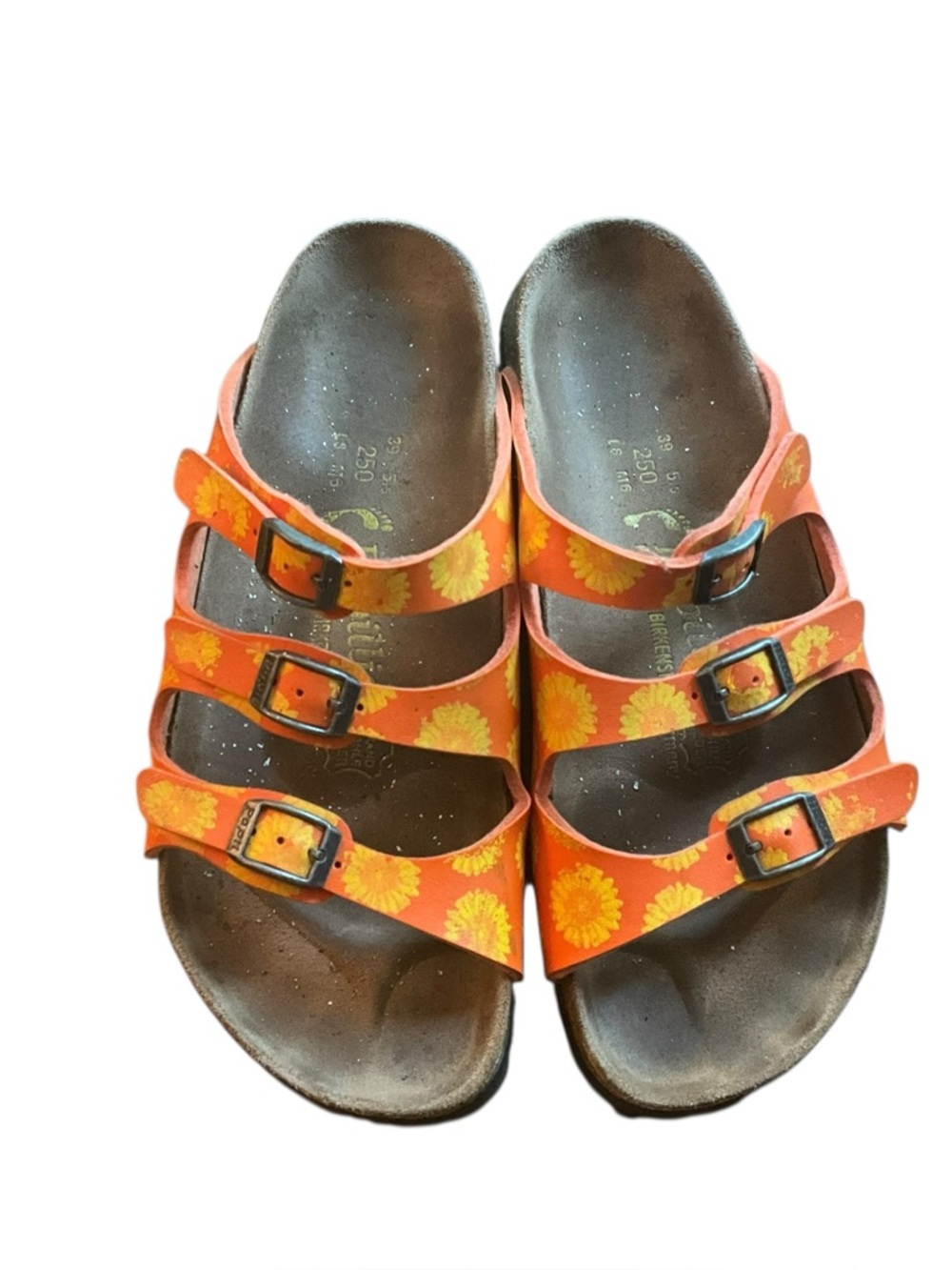 Y2K BIrkenstock Papillo Sunflower Print Sandals - Picture 2 of 7